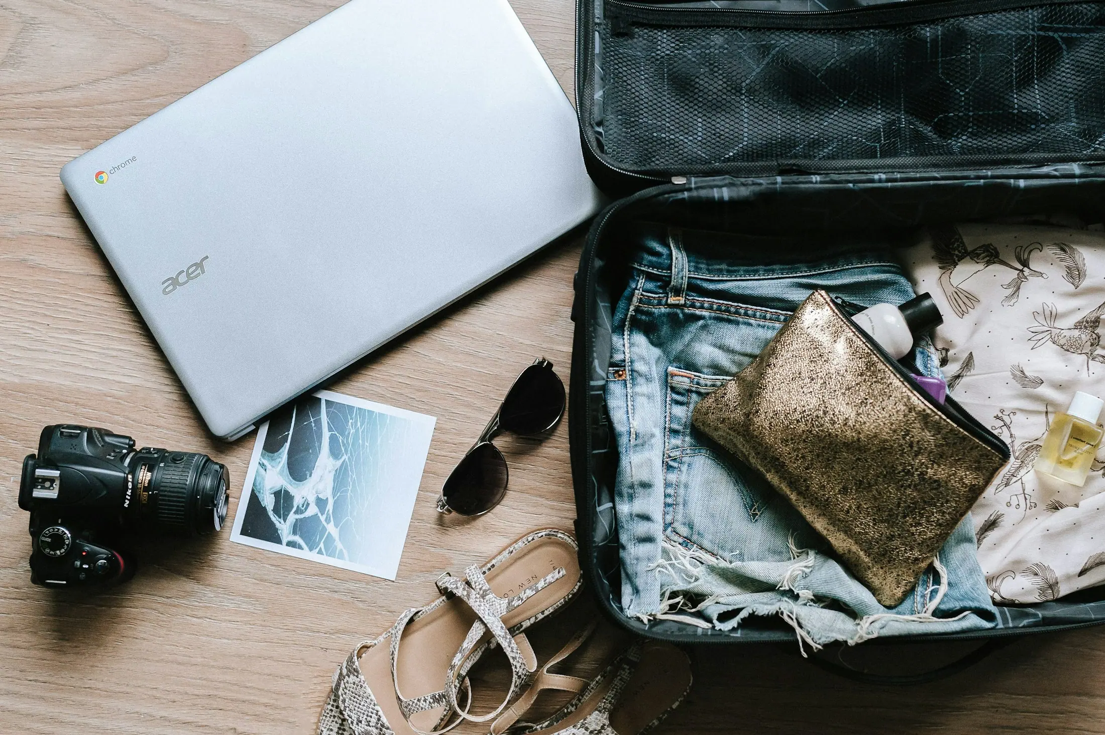 Desk with travel documents and planning notes